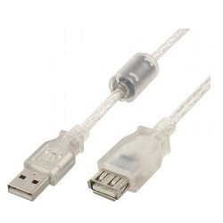 Cablexpert Кабель удлинитель USB2.0 Pro, AM/AF, 4,5м, экран, 2 феррит.кольца, прозрачный (CCF-USB2-AMAF-TR-15)