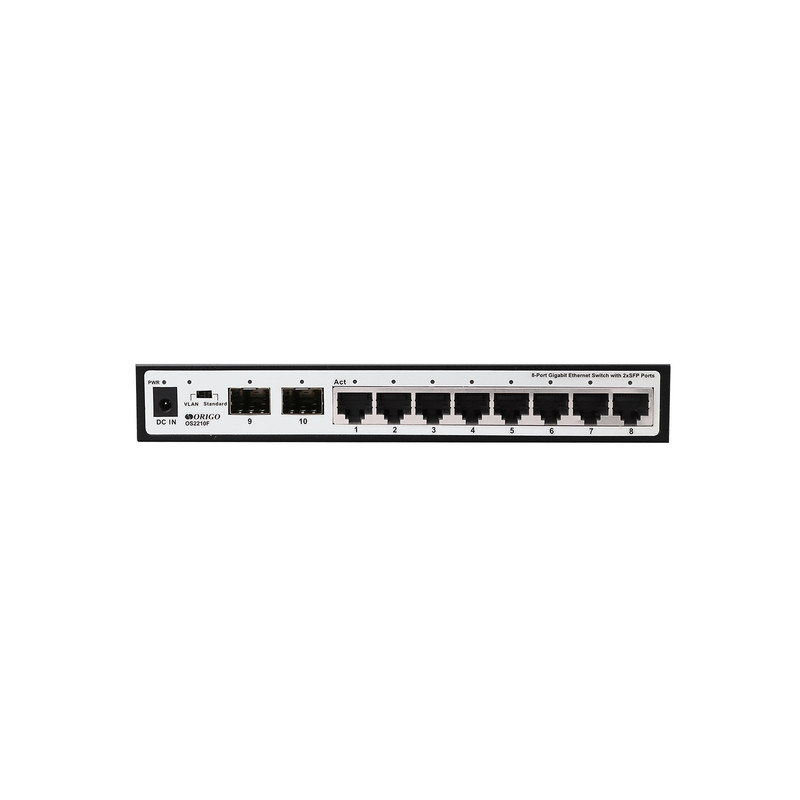 ORIGO OS2210F/A1A Неуправляемый коммутатор 8x1000Base-T, 2x1000Base-X SFP