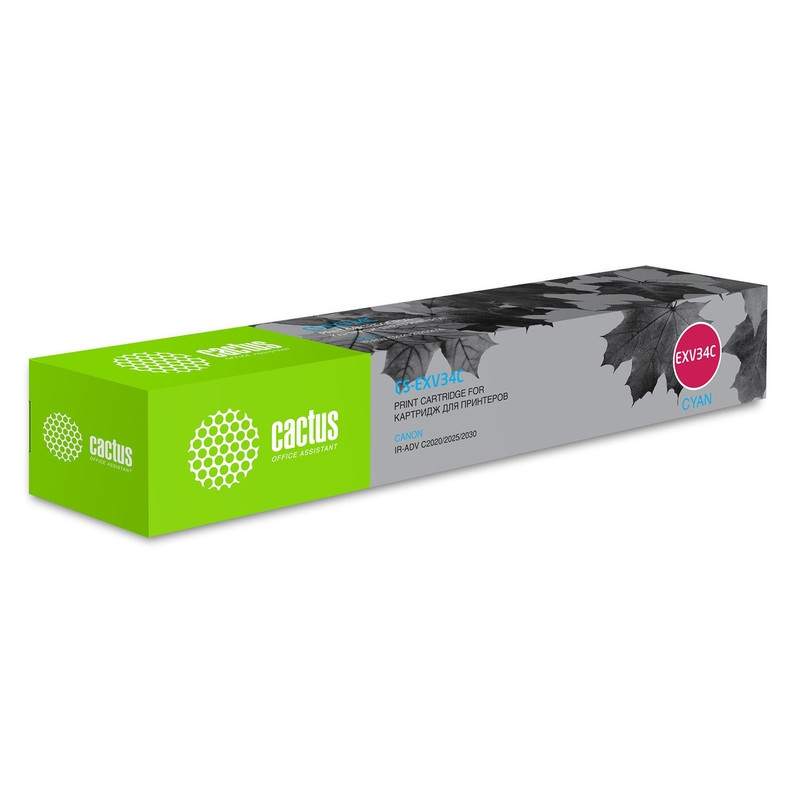 Картридж лазерный Cactus CS-EXV34C голубой (19000стр.) для Canon IR Advance C2030L/C2030i/C2020L/C2020i/C2025i