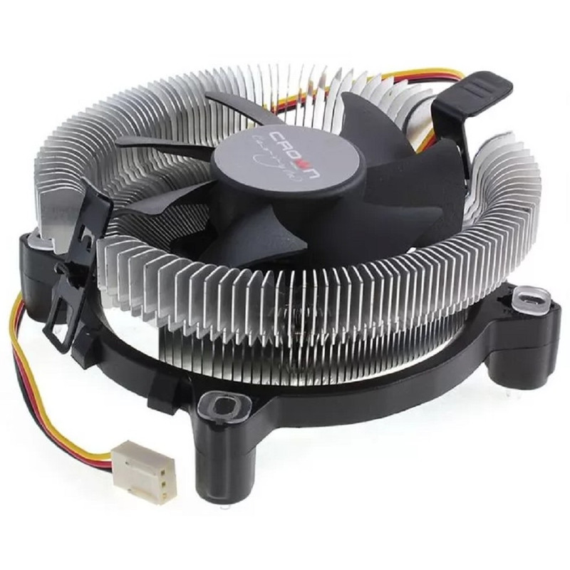 CROWN Кулер для процессора CM-80 v2 (Для Intel + 1700 и AMD, TDP до 65 Ватт, коннектор 3 pin, Низкая посадка радиатора , Гидродинамическии? подшипник, Размер: 115*103*42 мм)