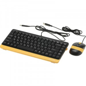 Клавиатура + мышь A4Tech Fstyler F1110 клав:черный/желтый мышь:черный/желтый USB Multimedia