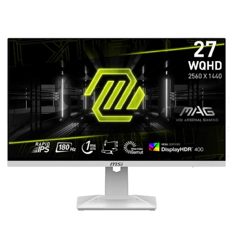Монитор MSI MAG 274QRFW 27" White (Rapid IPS, 2560x1440, HDMI+HDMI+DP, 1 ms, 178°/178°, 400 cd/m, 1000:1 (100M:1), 180Hz)