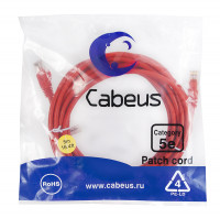 Cabeus PC-UTP-RJ45-Cat.5e-5m-RD-LSZH Патч-корд U/UTP, категория 5е, 2xRJ45/8p8c, неэкранированный, красный, LSZH, 5м Cabeus PC-UTP-RJ45-Cat.5e-5m-RD-LSZH Патч-корд U/UTP, категория 5е, 2xRJ45/8p8c, неэкранированный, красный, LSZH, 5м