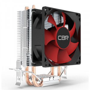CBR-CC-295 Кулер для процессора, Al+Cu, 2 heat pipes, Socket 775/1155/1156/1150/1151/1200/1700/940/AM2/АМ2+/АМ3/AM3+/FM1/FM2/AM4/AM5, TDP 95W, 90mm Fan, 1600RPM, HB, 3pin, 26db