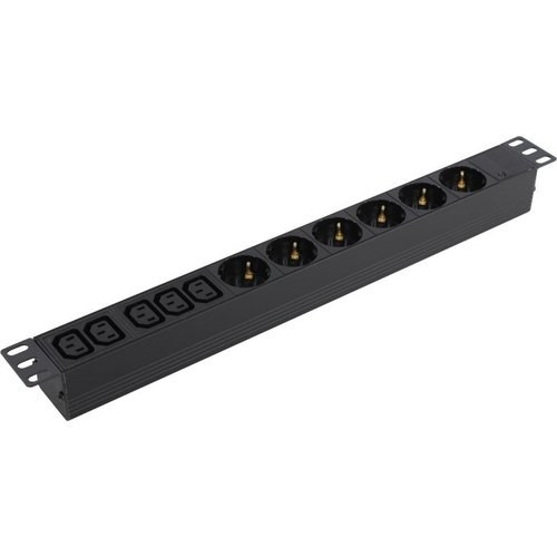 Exegate EX280868RUS Блок розеток ExeGate ServerPro PDU-19H010 Al-5C136S-C14, 19",1U,алюм, 5 IEC 320 C13, 6Schuko, С14