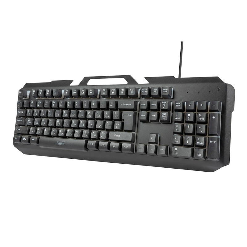 Клавиатура Filum FL-GKB05-BK-L USB., мембранная, подсветка клавиш, черная, Windows XP/Vista/7/8/10, MacOS	