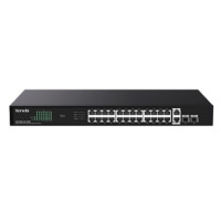 TENDA TEG1128P-24-250W Коммутатор неуправляемый PoE, 26x1 Гбит/с, PoE 24х30 Вт (до 230Вт), SFP 2х1 Гбит/с, установка в стойку TENDA TEG1128P-24-250W Коммутатор неуправляемый PoE, 26x1 Гбит/с, PoE 24х30 Вт (до 230Вт), SFP 2х1 Гбит/с, установка в стойку