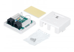 Cabeus WS-8P8C-Cat.6-2 Розетка компьютерная RJ-45(8P8C), категория 6, двойная, внешняя, Dual IDC