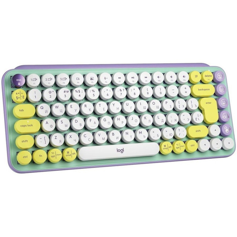 920-010717 Logitech Клавиатура беспроводная POP KEYS, Daydream Mint