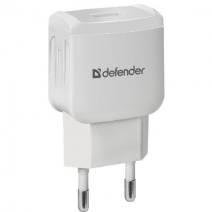 Defender Сетевой адаптер 2xUSB, 5V/2.1А, белый, пакет (EPA-13) (83841)				