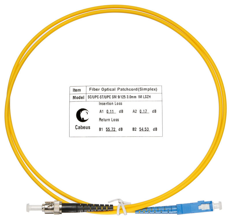 Cabeus FOP(s)-9-SC-ST-1,5m Шнур оптический simplex SC-ST 9/125 sm 1,5м LSZH