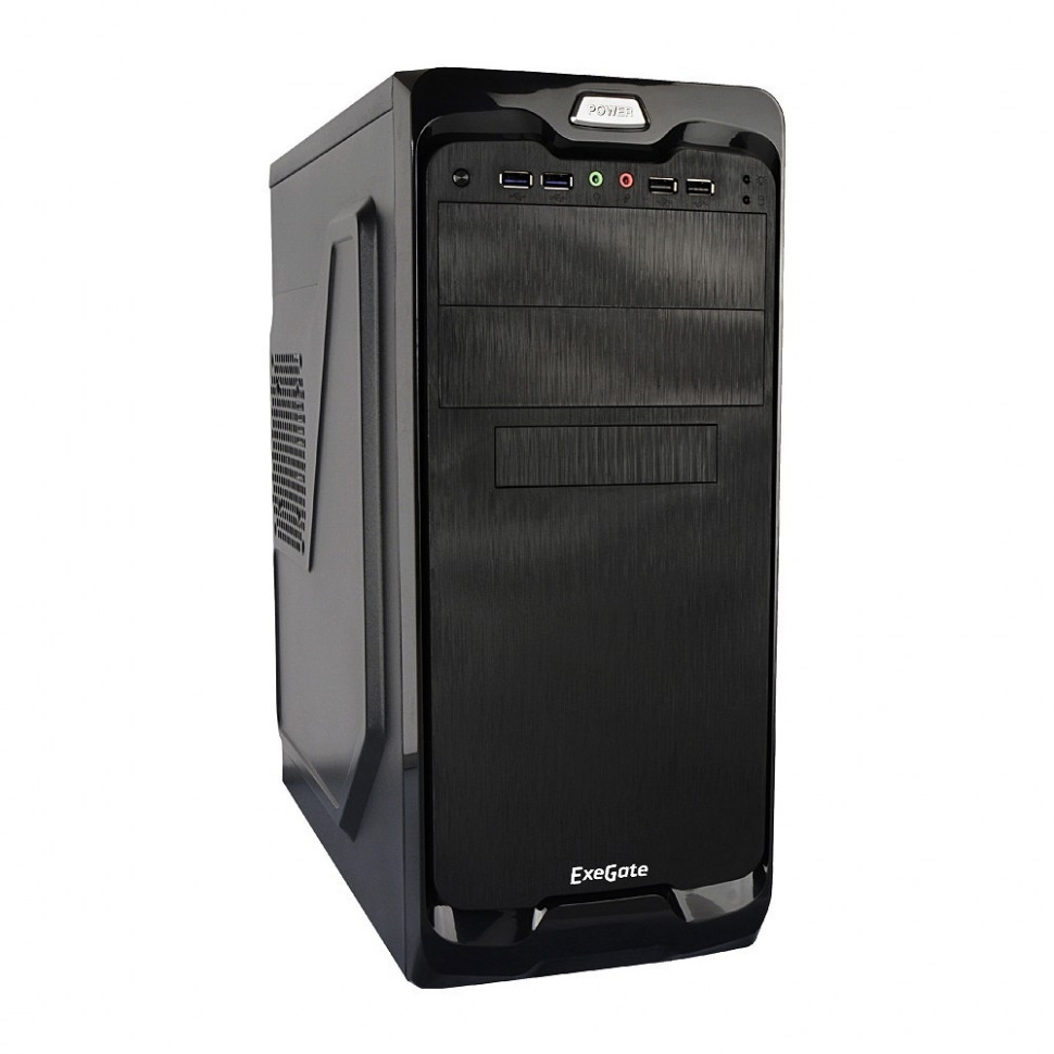 Exegate EX269438RUS Корпус Miditower UN-604 Black, ATX, <UN500, 120mm> 2*USB+2*USB3.0, Audio