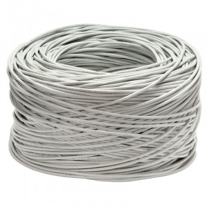 Cabeus UTP-4P-Cat.6-SOLID-LSZH-GY Кабель витая пара UTP (U/UTP), категория 6, 4 пары (23 AWG), одножильный, LSZH, нг(А)-HF, серый