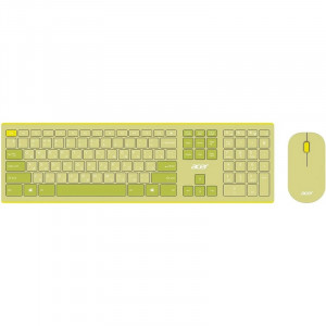 Клавиатура + мышь Acer OCC205 клав:зеленый/желтый мышь:зеленый/желтый USB беспроводная slim
