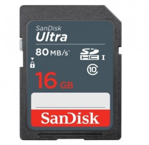 SecureDigital 16GB SanDisk SDHC Class 10 UHS-I Ultra 80MB/s