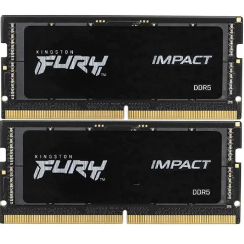 Память оперативная/ Kingston 16GB 4800MT/s DDR5 CL38 SODIMM (Kit of 2) FURY Impact PnP