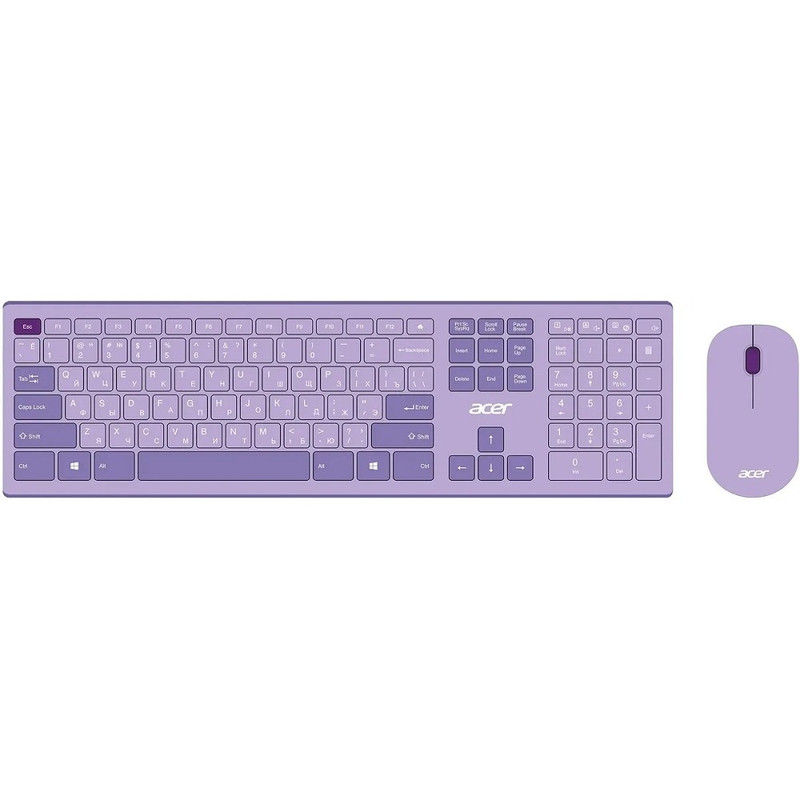 Клавиатура + мышь Acer OCC205 клав:фиолетовый мышь:фиолетовый USB беспроводная slim 