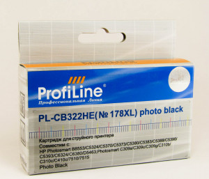 CB322HE №178XL (Photo Black) Картридж для HP Photosmart C5380/C5383/C6380/C6383/D5460/D5463/Premium Fax/Pro B8553 300 стр.  ProfiLine струйный