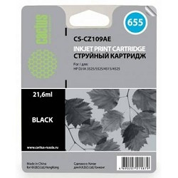 CACTUS CZ109AE Картридж струйный Cactus CS-CZ109AE черный для №655 HP DJ IA 3525/5525/4515/4525 (21,6ml)