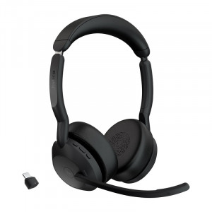 Наушники с микрофоном Jabra Evolve2 55, Link380c MS Stereo черный накладные BT оголовье (25599-999-899)
