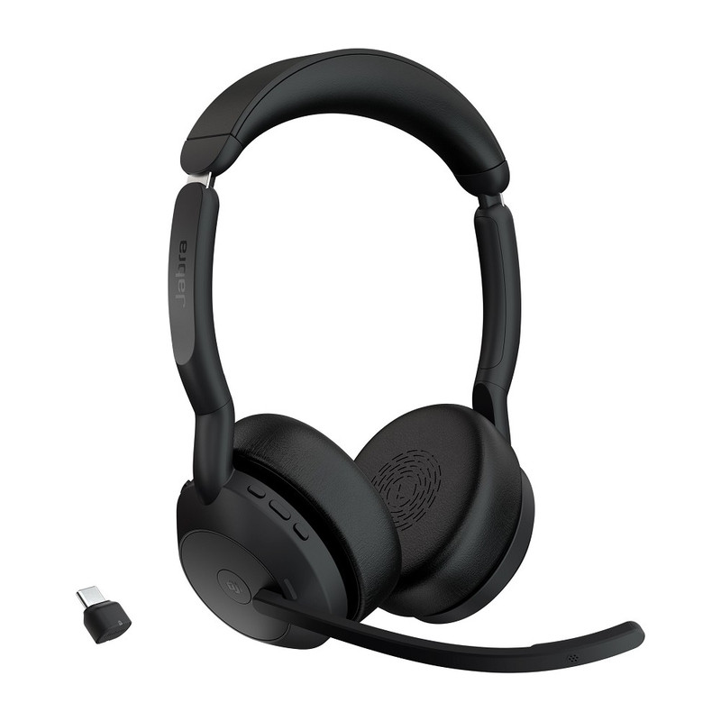 Наушники с микрофоном Jabra Evolve2 55, Link380c MS Stereo черный накладные BT оголовье (25599-999-899)