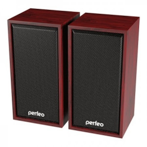 Perfeo колонки "CABINET" 2.0, мощность 2х3 Вт (RMS), махагон, USB	