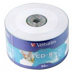 Verbatim  Диски CD-R  80min, 700mb, 52x Shrink/50 Ink Print [43794]