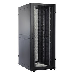 ЦМО! Шкаф серверный ПРОФ напольный 48U (800x1200) дверь перфор., задние двойные перфор., черный, в сборе (ШТК-СП-48.8.12-48АА-9005)