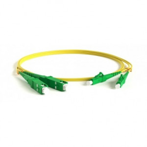 Hyperline FC-D2-9-LC/AR-SC/AR-H-3M-LSZH-YL Патч-корд волоконно-оптический (шнур) SM 9/125 (OS2), LC/APC-SC/APC, 2.0 мм, duplex, LSZH, 3 м