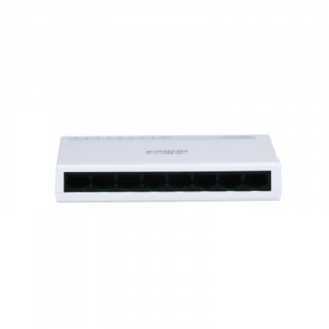 DAHUA DH-PFS3008-8ET-L 8-портовый неуправляемый коммутатор, 8xRJ45 100Mb, коммутация 1.6 Гбит/с, MAC-таблица 2K, пластик