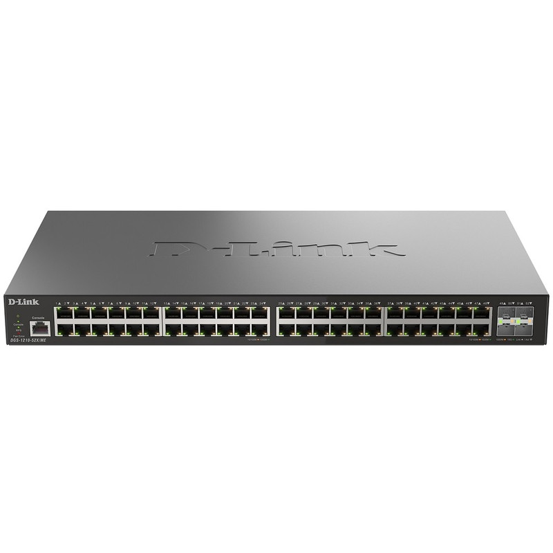 D-Link DGS-1210-52X/ME/C1A Управляемый L2 коммутатор с 48 портами 10/100/1000Base-T и 4 портами 10GBase-X SFP+ D-Link DGS-1210-52X/ME/C1A Управляемый L2 коммутатор с 48 портами 10/100/1000Base-T и 4 портами 10GBase-X SFP+
