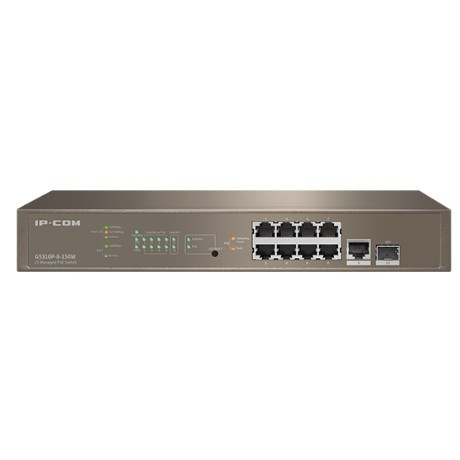 IP-COM G5310P-8-150W Коммутатор управляемый в стойку, PoE, 9*1Gbit RJ45, 1*1Gbit SFP, 1-8PoE, 130W PoE