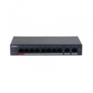 DAHUA DH-CS4010-8ET-110 8-портовый PoE коммутатор с функцией облачного управления, 8xRJ45 100Mb, 2xRJ45 1Gb uplink, суммарно 110Вт