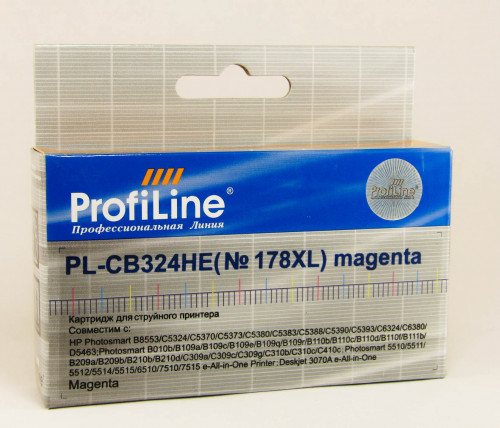 CB324HE №178XL (Magenta) Картридж для HP Photosmart C5380/C5383/C6380/C6383/D5460/D5463/Premium Fax/Pro B8553 300 стр. ProfiLine струйный
