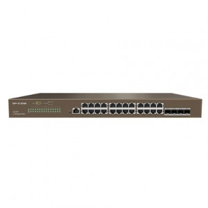 IP-COM G3328F Коммутатор управляемый в стойку, 24*1Gbit RJ45, 4*SFP 1Gbit,  console port