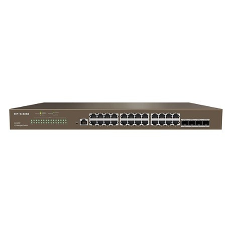 IP-COM G3328F Коммутатор управляемый в стойку, 24*1Gbit RJ45, 4*SFP 1Gbit,  console port