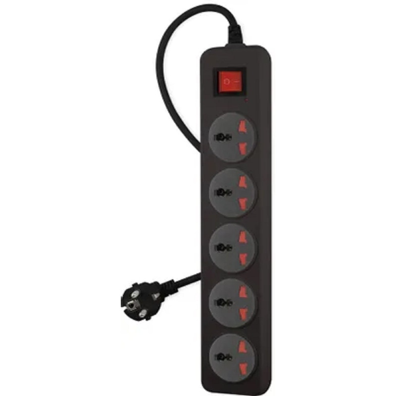 BURO Сетевой фильтр 500UNH-1.8-BG 1.8м (5 розеток) черный/серый (коробка) {2004671}