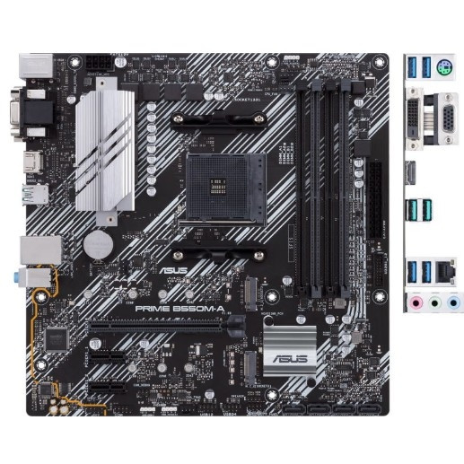 Материнская плата Asus PRIME B550M-A Soc-AM4 AMD B550 4xDDR4 mATX AC`97 8ch(7.1) GbLAN RAID+VGA+DVI+HDMI