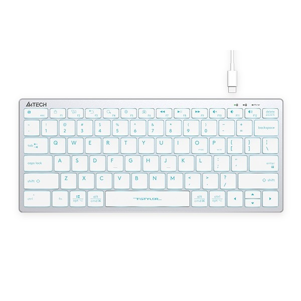 Клавиатура A4Tech Fstyler FX61 белый USB slim LED (FX61 WHITE)