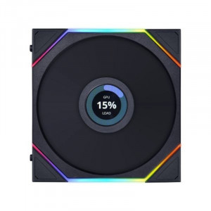 Lian Li G99.14TLLCD1B.R0 Вентилятор UNI FAN TL LCD 140 Black /14TLLCD1B/ 140х145х28мм (1.6” LCD дисплей, PWM, ARGB, 180-1600 об/мин, 28.5dBa) 